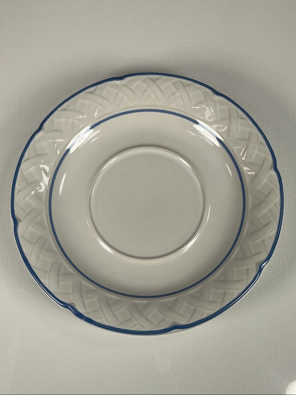 Vina Fera Radiance Saucer Plates 6" Blue Band Durasafe Stoneware Japan
